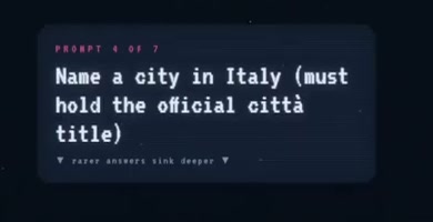 Italian city prompt requires the city to hold the official città title.