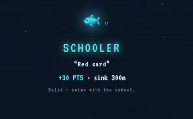 Krillion displays Red card as a Schooler answer worth 30 points and 300 metres.